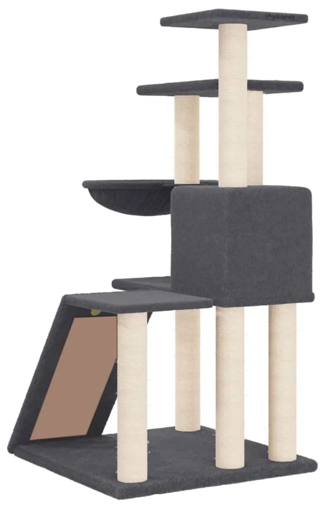 Albero per gatti con tiragraffi in sisal grigio scuro 94 cm