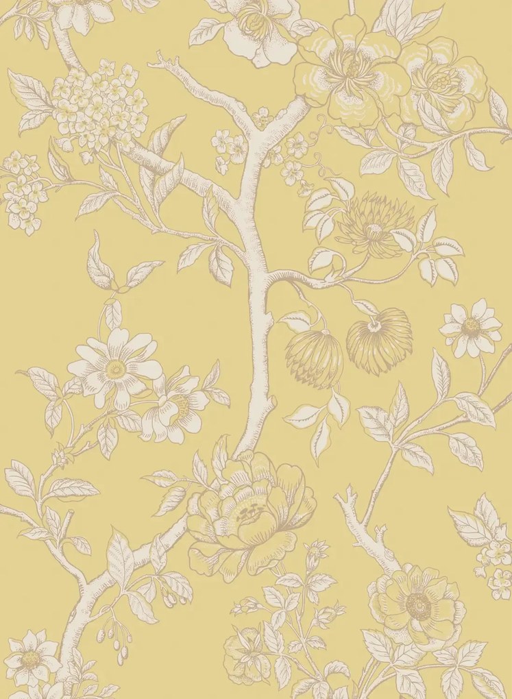 Cole & Son Carta da parati Paradise Tree - Buttercup Yellow and Cream