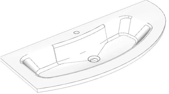 Lavabo a incasso rettangolare Jolly H 20 cm in resina bianco