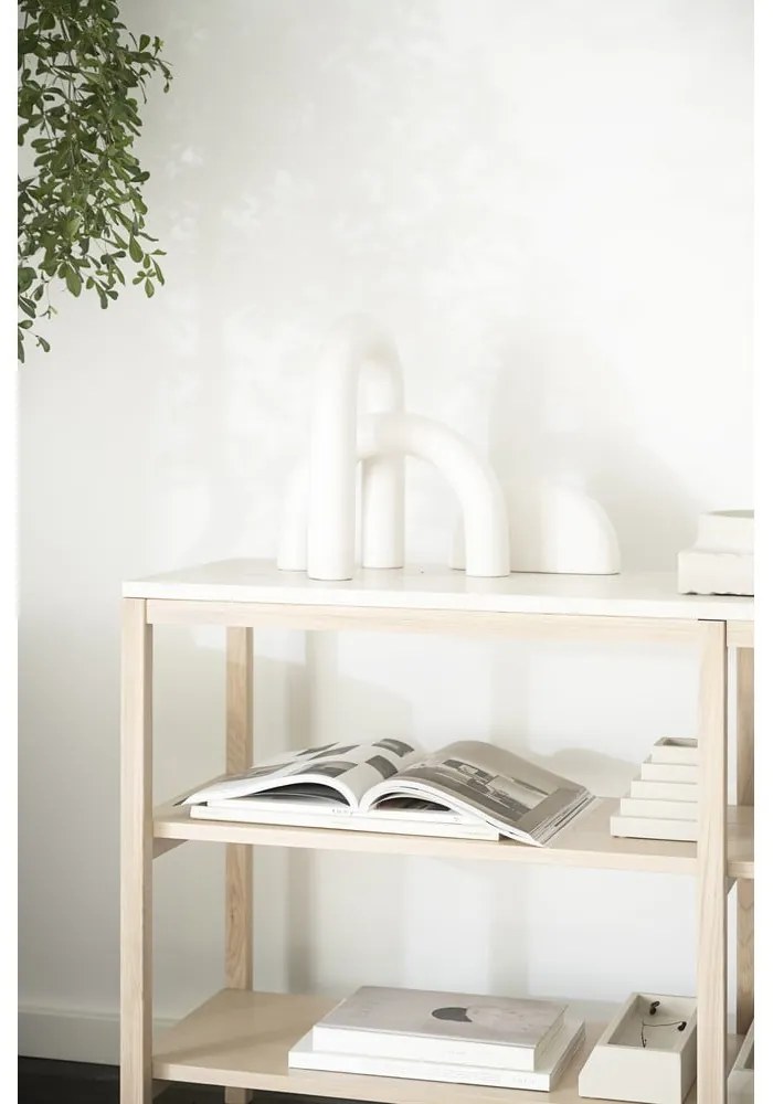 Consolle marrone e beige con piano in pietra 140x40 cm Orwel - Rowico