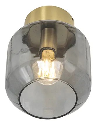 Plafoniera intelligente in ottone con vetro fumé incl. Wifi A60 - Stiklo