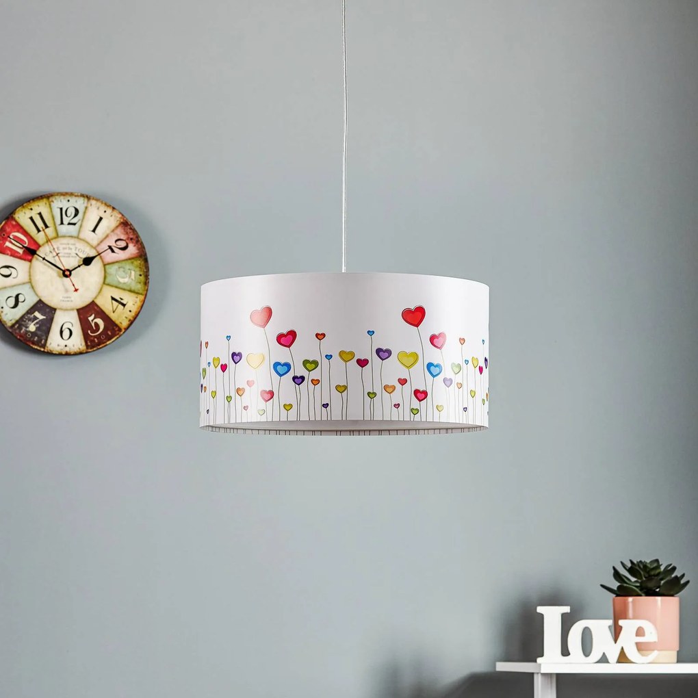 Lampada a sospensione Hearts Maco Design, dimmerabile, Multicolore, Cameretta, Plastica, Giovanile, Lampada a sospensione