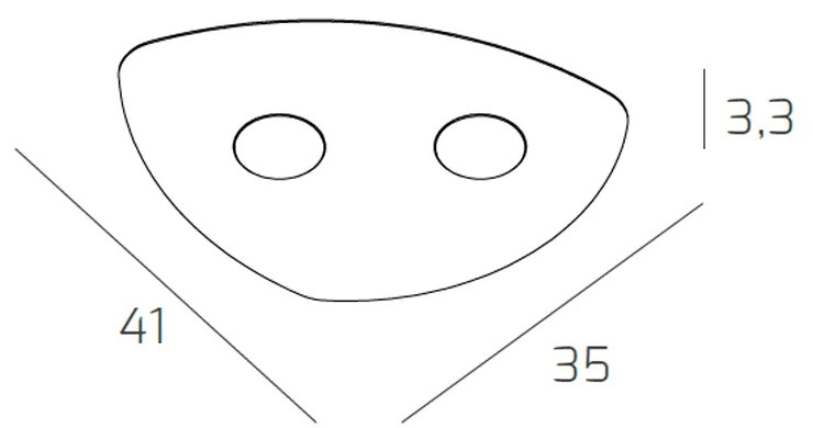 Plafoniera Moderna Shape Metallo Sabbia 2 Luci Gx53