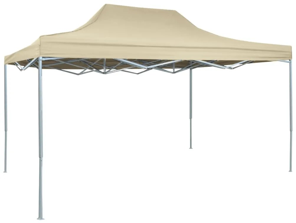 Gazebo Professionale Pieghevole 3x4m Acciaio Crema /