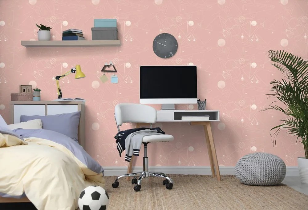 Carta da parati autoadesiva – Motivi geometrici rosa