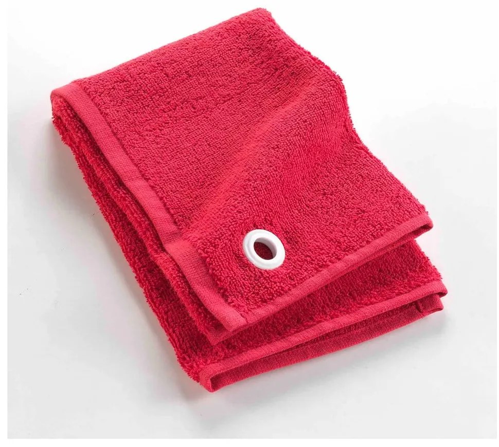 Asciugamano tipo terry rosso in cotone 50x50 cm Cuistot – douceur d'intérieur