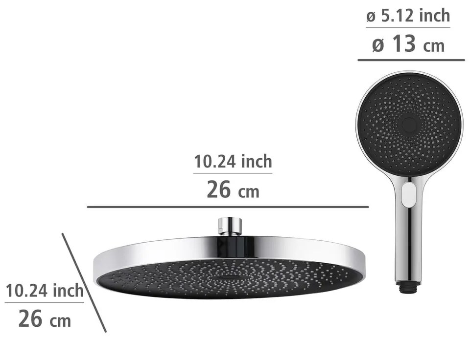 Set doccia in acciaio inox argento lucido 120 cm Soft Water - Wenko