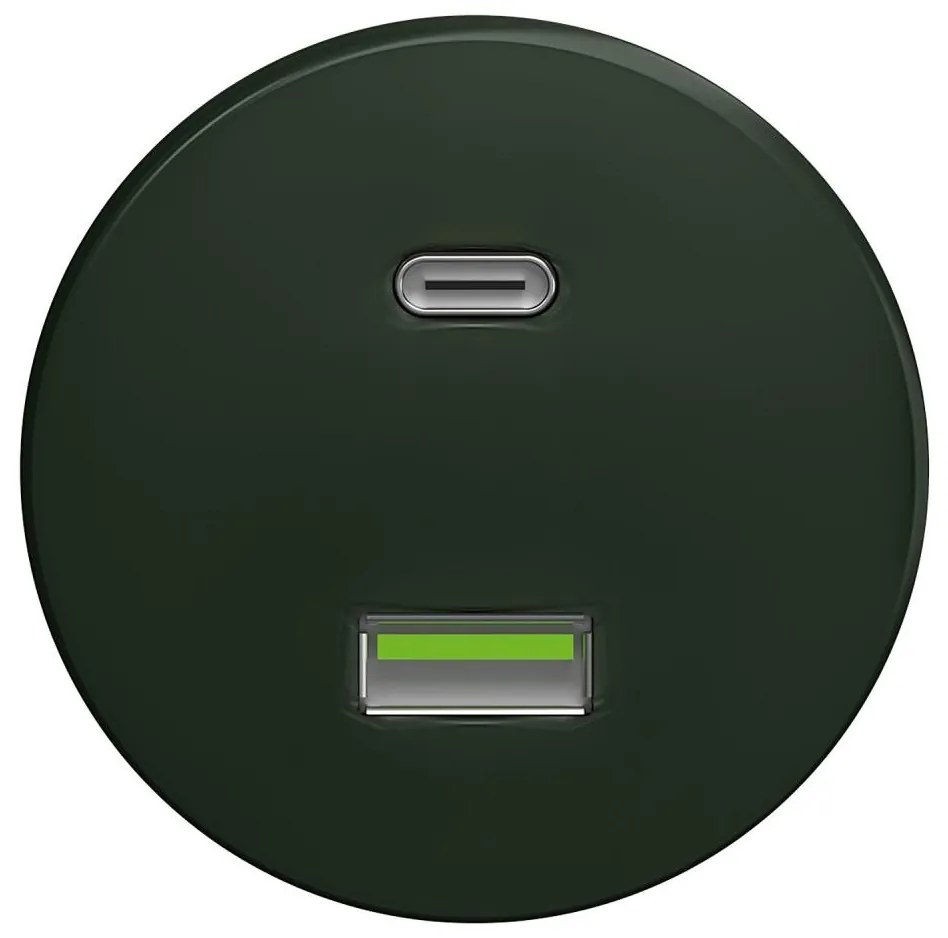 Kliklap - Presa USB vintage A+C senza cornice verde
