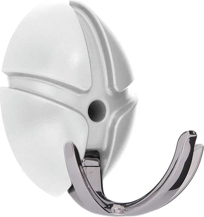 Gancio da parete bianco/color argento lucido in plastica Tick – Spinder Design
