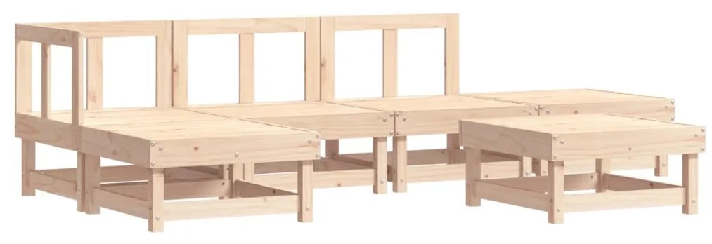 Set divani da giardino 6 pz con cuscini in legno massello