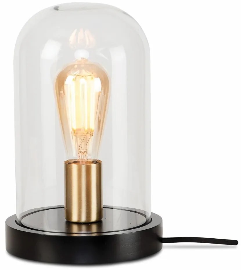 Lampada da tavolo nera con paralume in vetro (altezza 30 cm) Seattle - it's about RoMi