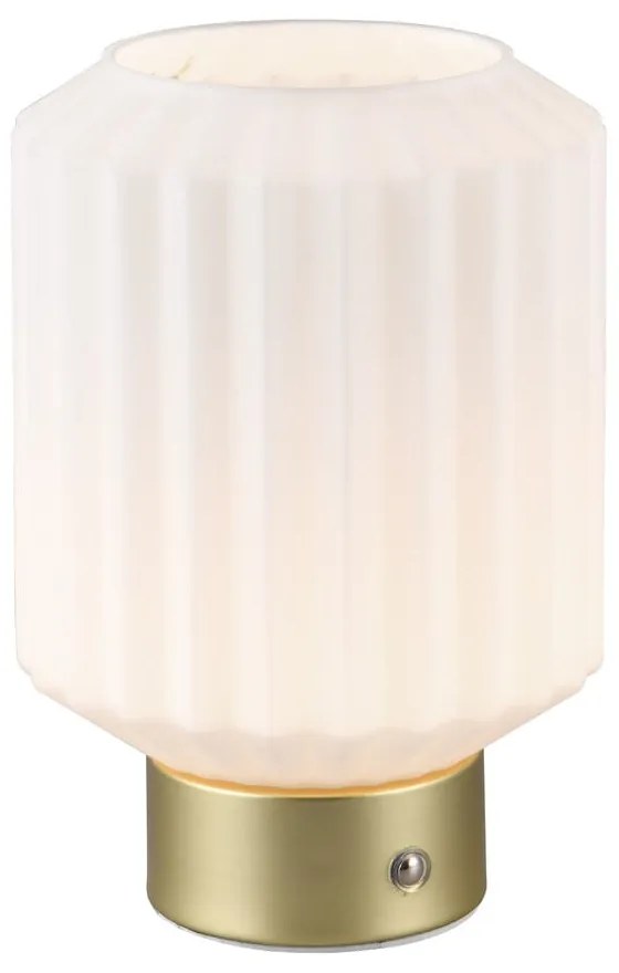 Lampada da tavolo LED dimmerabile in bianco e oro con paralume in vetro (altezza 19,5 cm) Lord - Reality