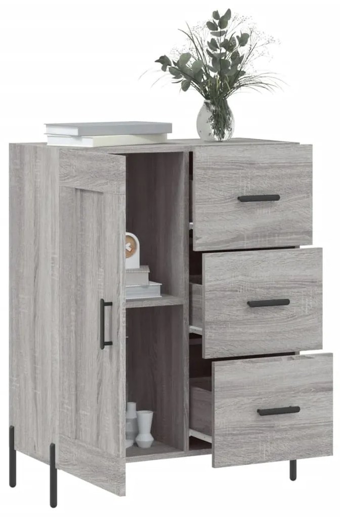 Credenza grigio sonoma 69,5x34x90 cm in legno multistrato