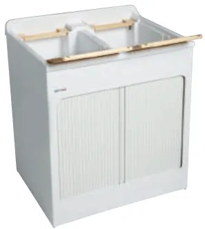 Colavene Lavacril Mobile Lavatoio 80x60 con due vasche in abs metacrilato bianco