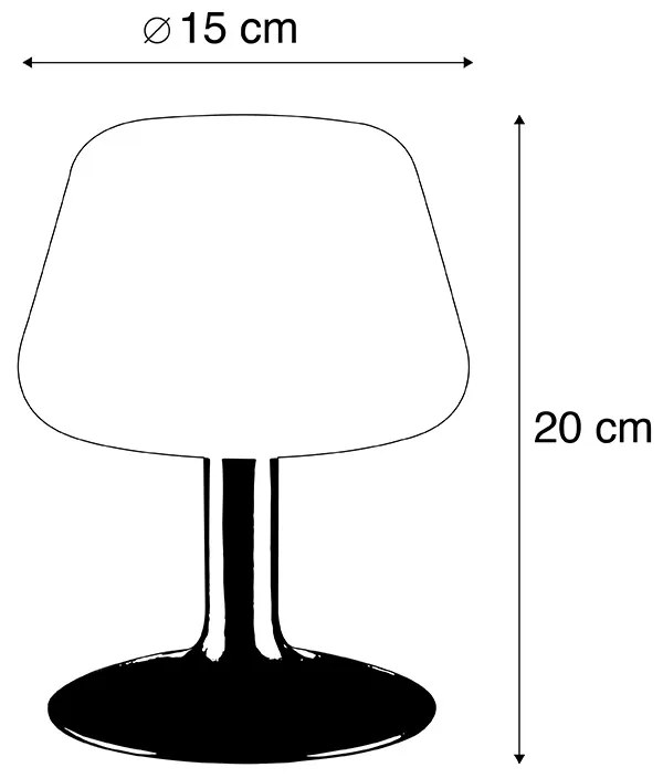 Lampada da tavolo in ottone con vetro opale con LED e dimmer a sfioramento - Tilly