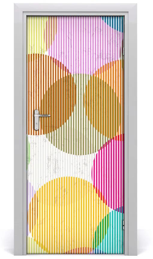 Adesivo per porta interna Ruote colorate 75x205 cm