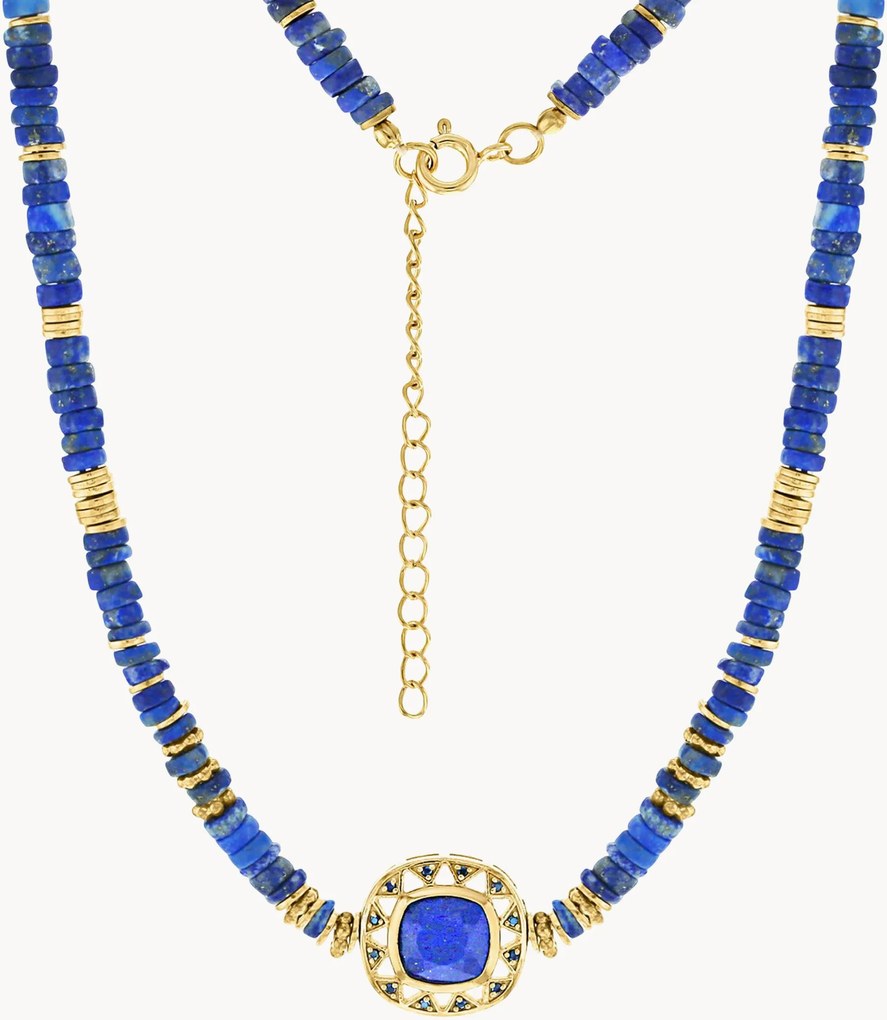 Collana placcata in oro con lapislazzuli Neo