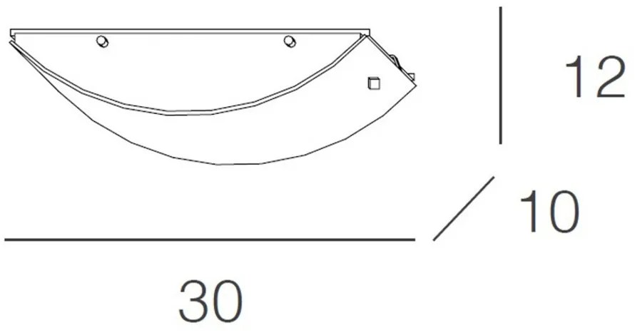 Applique Contemporanea Linear Mad Metallo E Vetro Bianco 1 Luce E27 30Cm