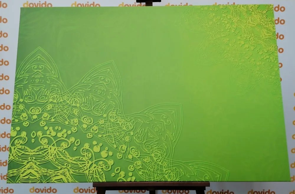 Stampa su tela – Elementi moderni di Mandala in sfumature di verde