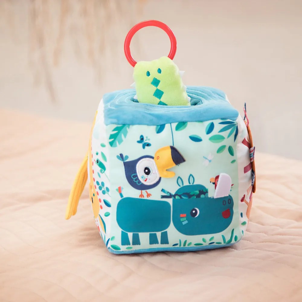 Lilliputiens - Cubo tessile per le attività della giungla