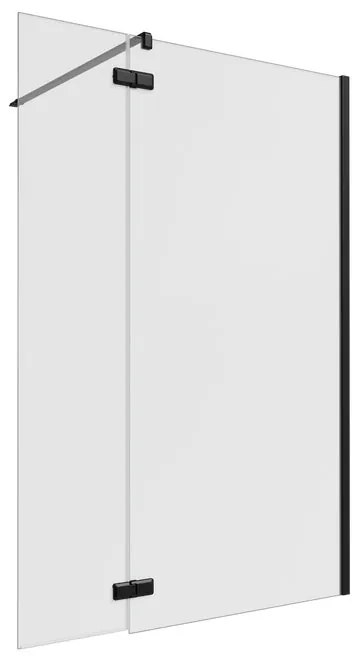 Box doccia walk-in Neo, vetro 8 mm, L 138-139.5 cm x H 200 cm, profilo nero