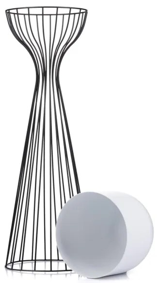 Vaso da fiori in metallo LOFT 68x20 cm nero/bianco