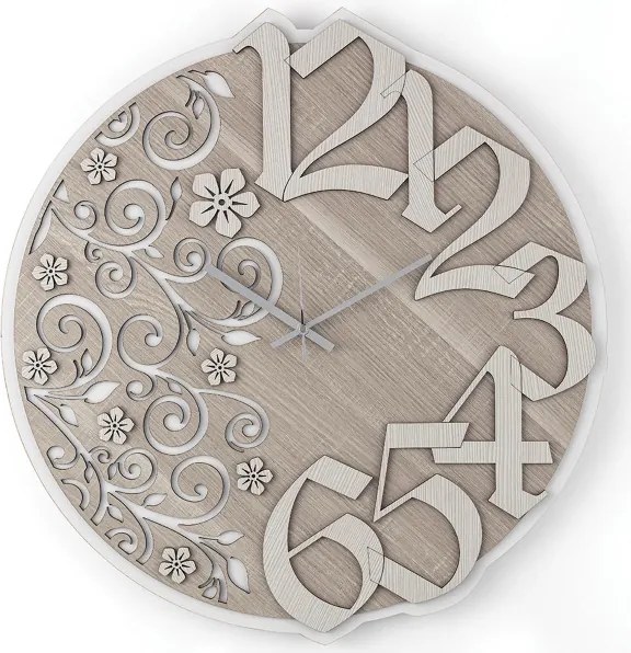 Orologio rotondo da parete NATURE2 in legno laminato D30 cm BRC