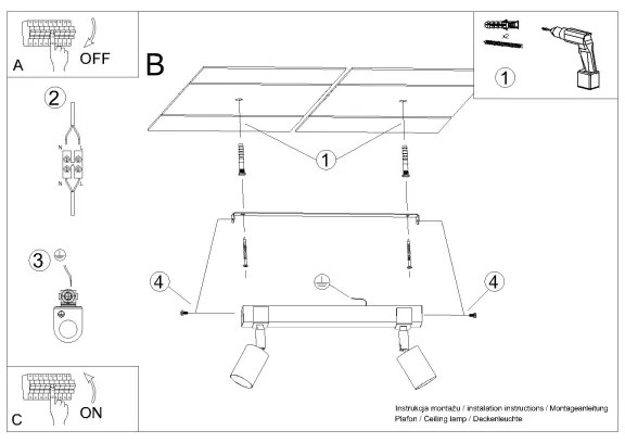 Sollux SL.1344 - Faretto FAGER 2xGU10/10W/230V nero