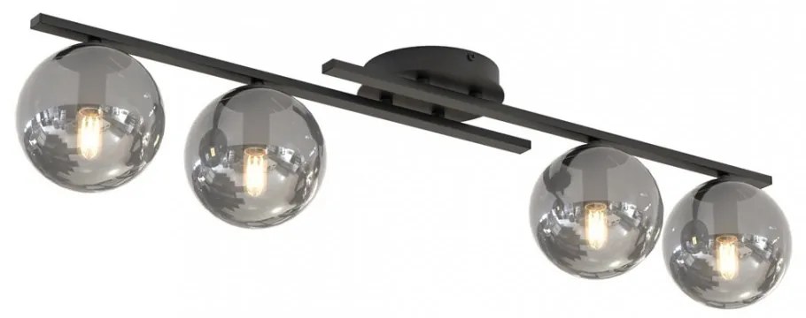 Lampada da soffitto in acciaio KAIRO 4 da interno 4xE14 Colore del corpo Nero e Grafite