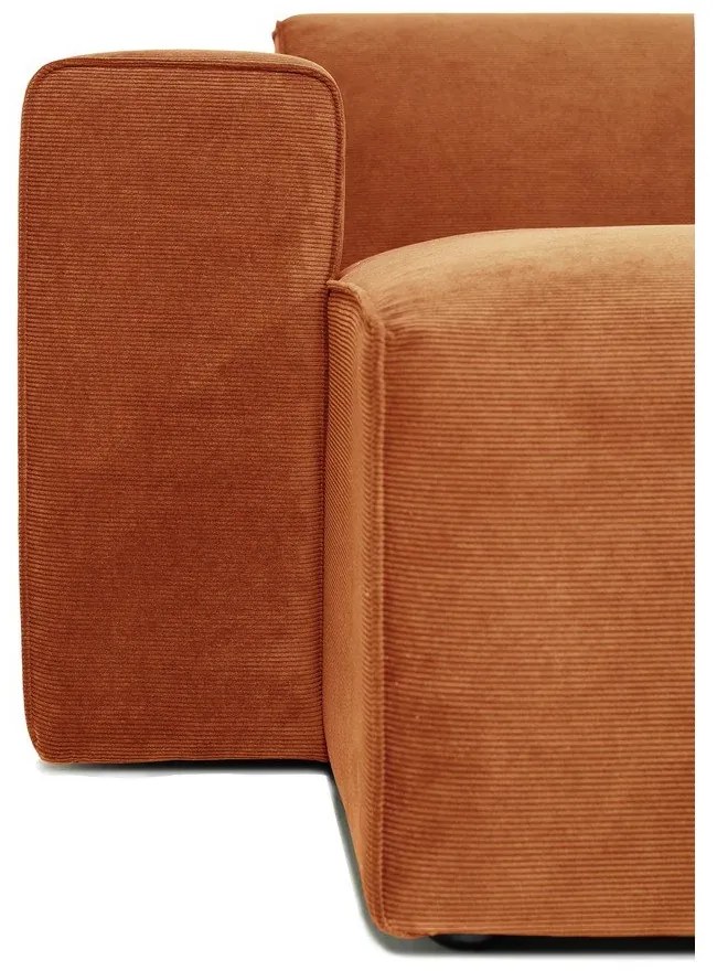 Divano angolare in velluto a coste arancione (angolo sinistro) Sting - Scandic