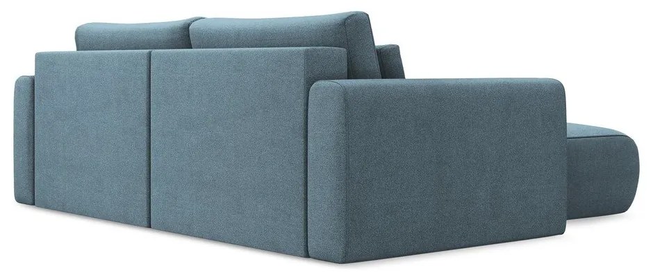 Divano angolare azzurro allungabile/con contenitore (con penisola a sinistra/con chaise lounge) Kapua – Makamii