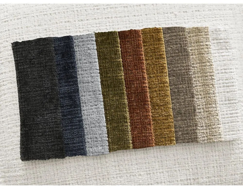 Divano angolare bianco (con penisola a sinistra/con chaise lounge) con rivestimento in ciniglia Leonore – Bobochic Paris