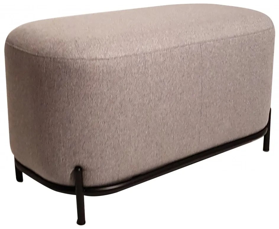 Pouf GIBILTERRA rettangolare con tessuto grigio