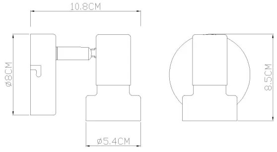 Globo 57917-1N - Faretto da parete MASON 1xGU10/25W/230V nero/argento