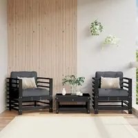 Sedie da Giardino con Cuscini 2pz Legno Massello di Pino Nero 825678