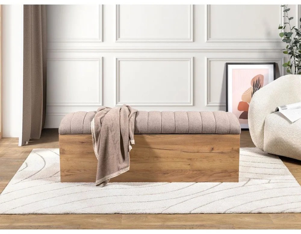 Panca in colore beige e naturale Oceane - Bobochic Paris