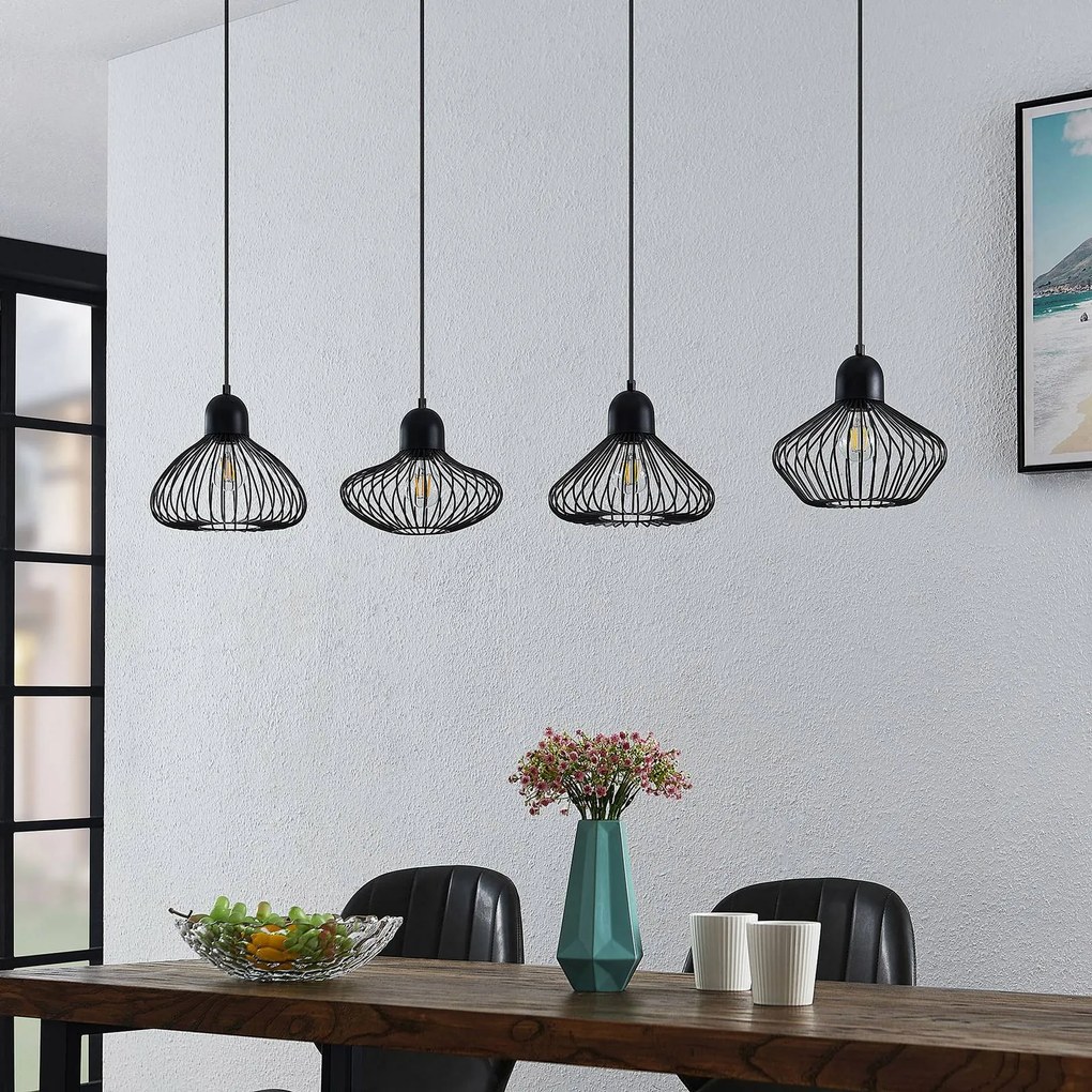 Lampada a sospensione Raelyn Lindby, Nero, Soggiorno / Sala da pranzo, Metallo, Lampada a sospensione
