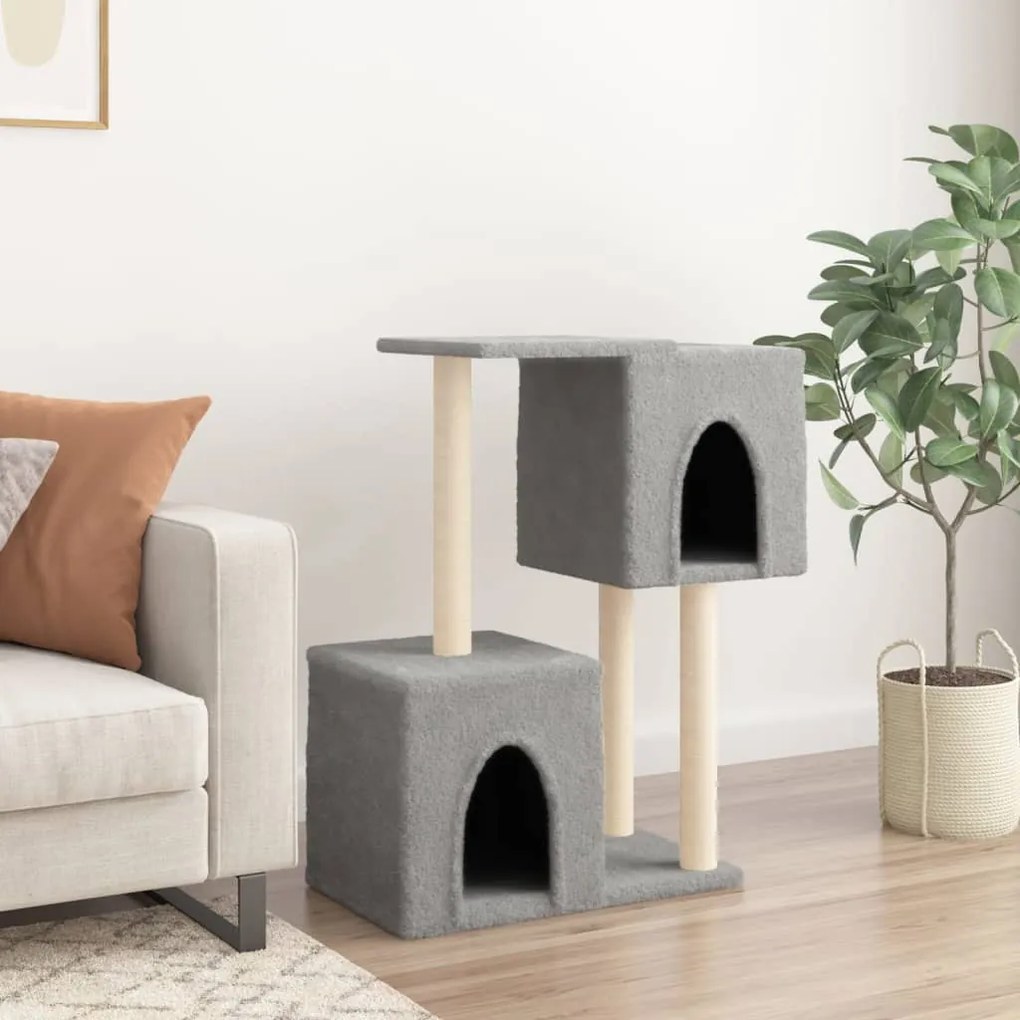 Albero per gatti con tiragraffi in sisal grigio chiaro 86 cm