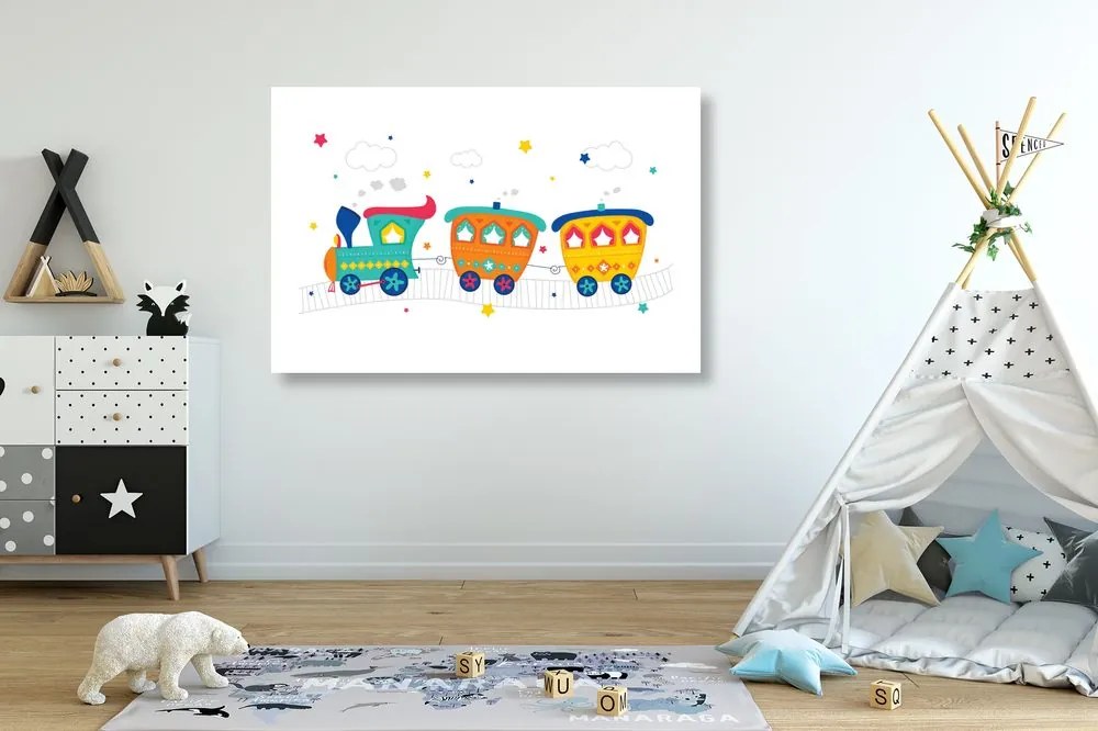 Quadro su tela – Trenino pastello