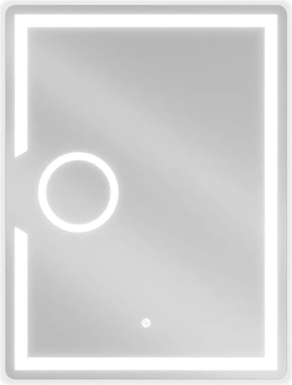 Mexen Onyx specchio da bagno retroilluminato con specchietto cosmetico 60 x 80 cm, LED 6000K, antiappannamento