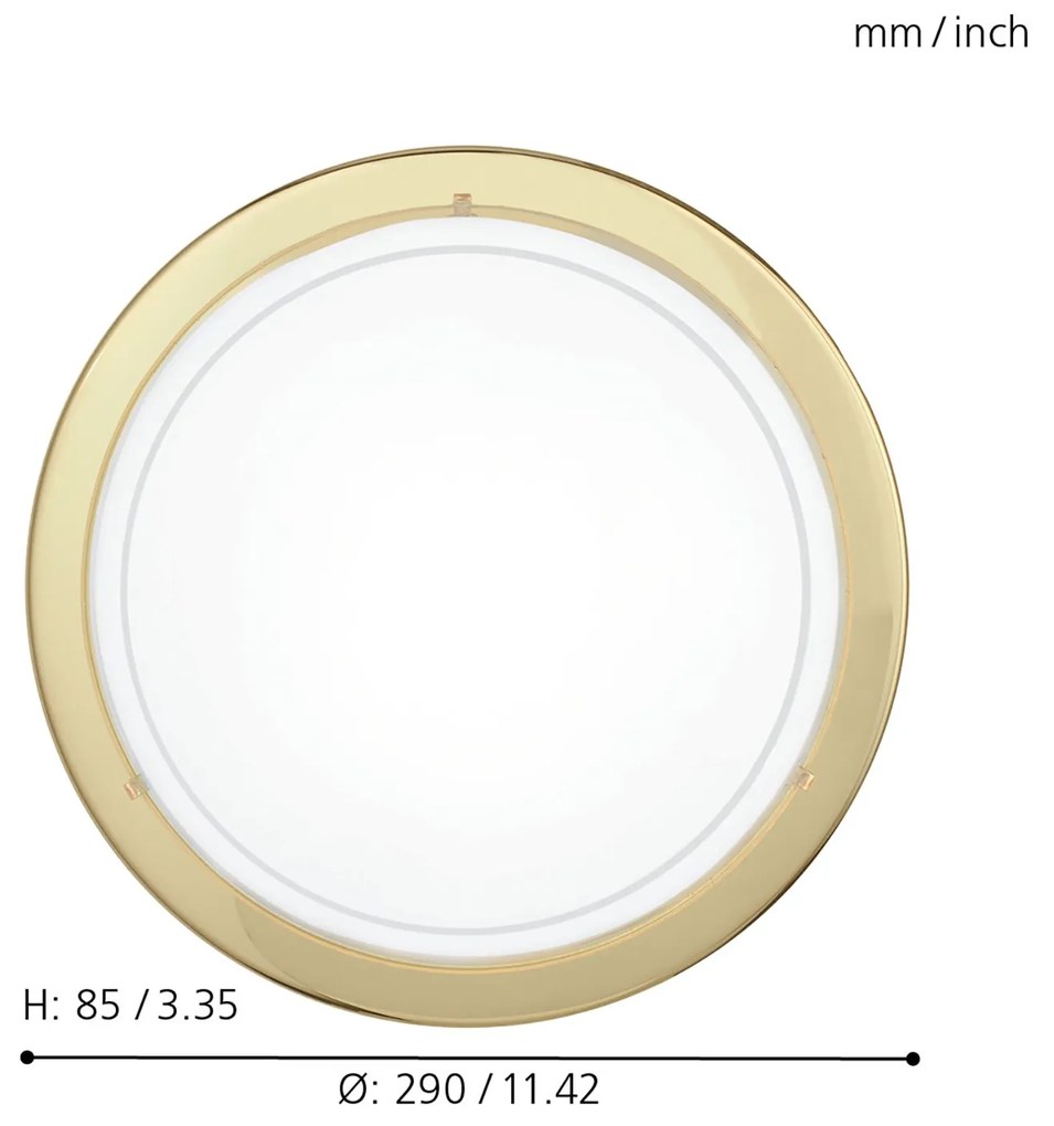 Plafoniera Contemporanea Planet 1 Acciaio Ottone 1 Luce E27