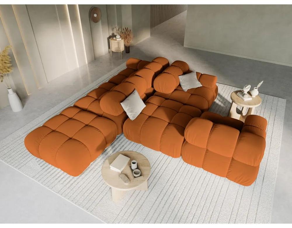 Divano in velluto arancione 282 cm Bellis - Micadoni Home