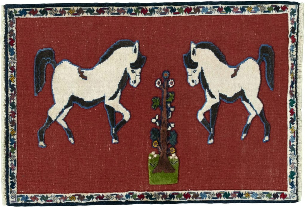 Gabbeh Tappeto 120x80 Rosso (Iran) Annodato A Mano