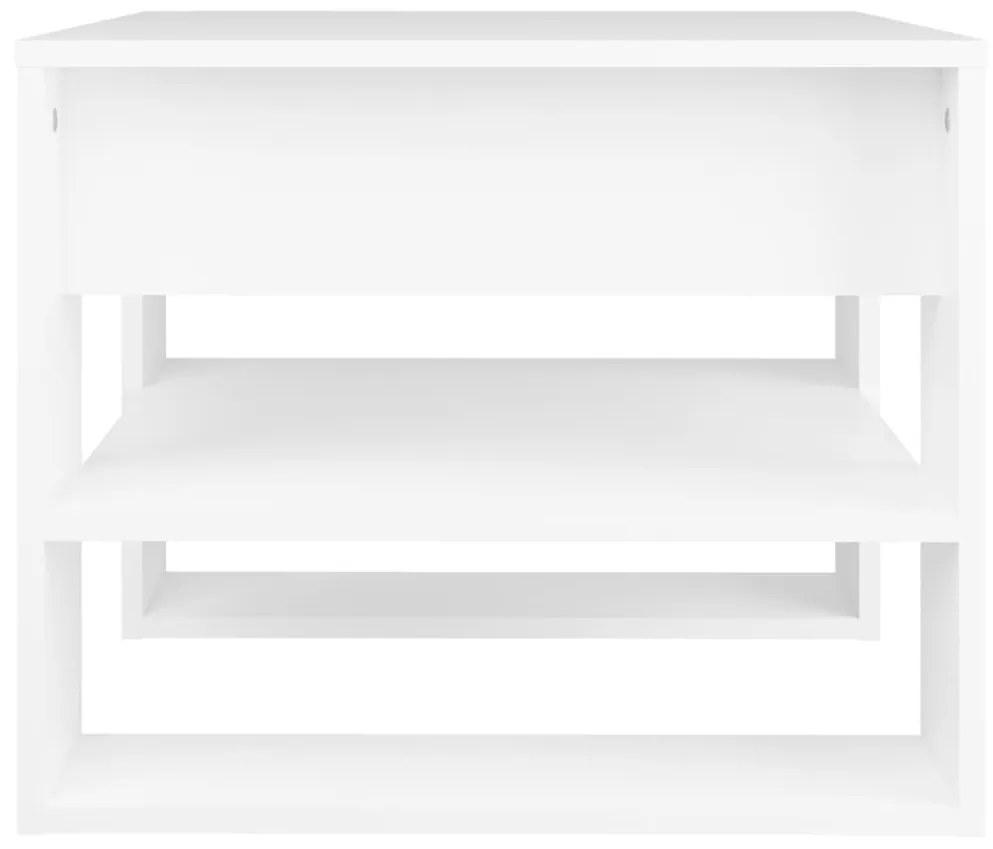 Tavolino da salotto bianco 55,5x55x45 cm in legno multistrato