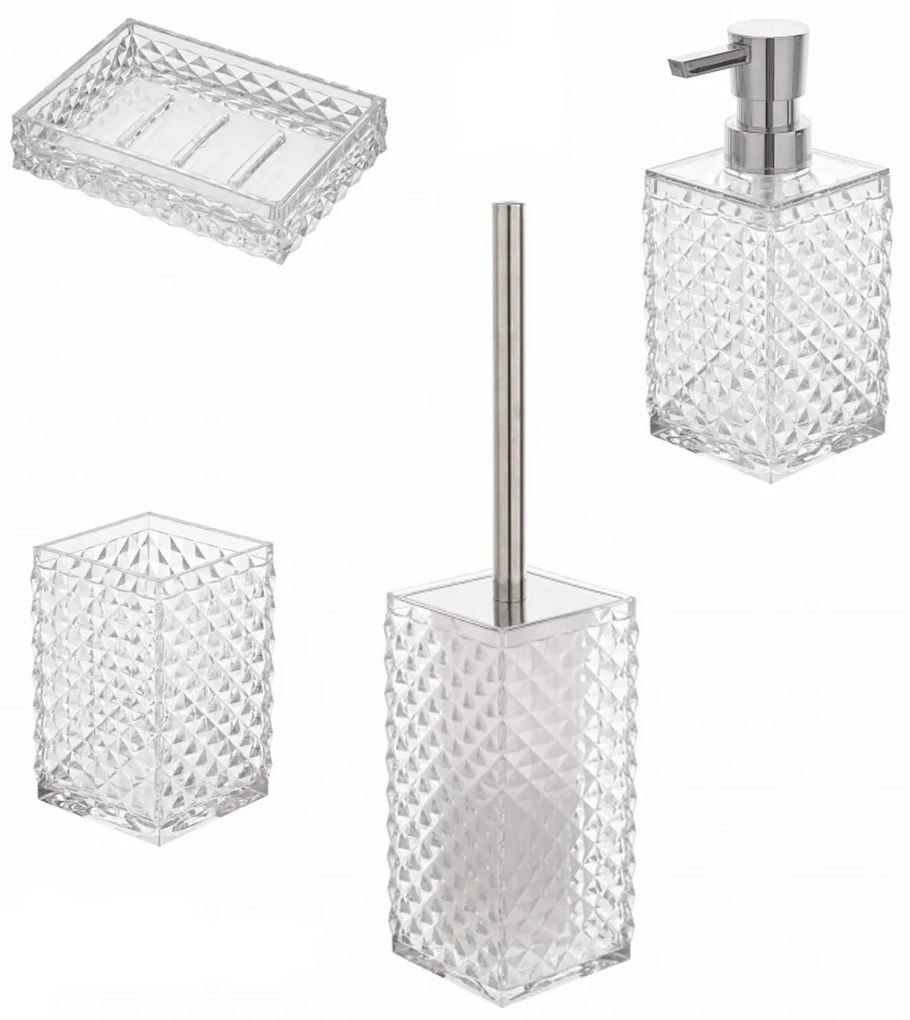 Set 4 Accessori D'Appoggio Feridras "Milano" Trasparente