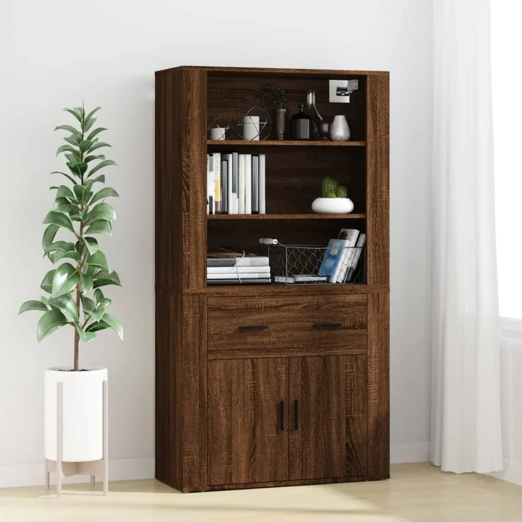 Credenza rovere marrone in legno multistrato
