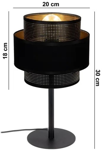 Lampada da tavolo NESS 1xE27/60W/230V nero