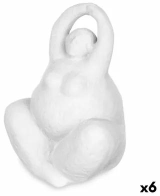 Statua Decorativa Bianco Dolomite 14 x 18 x 11 cm (6 Unità) Donna Yoga