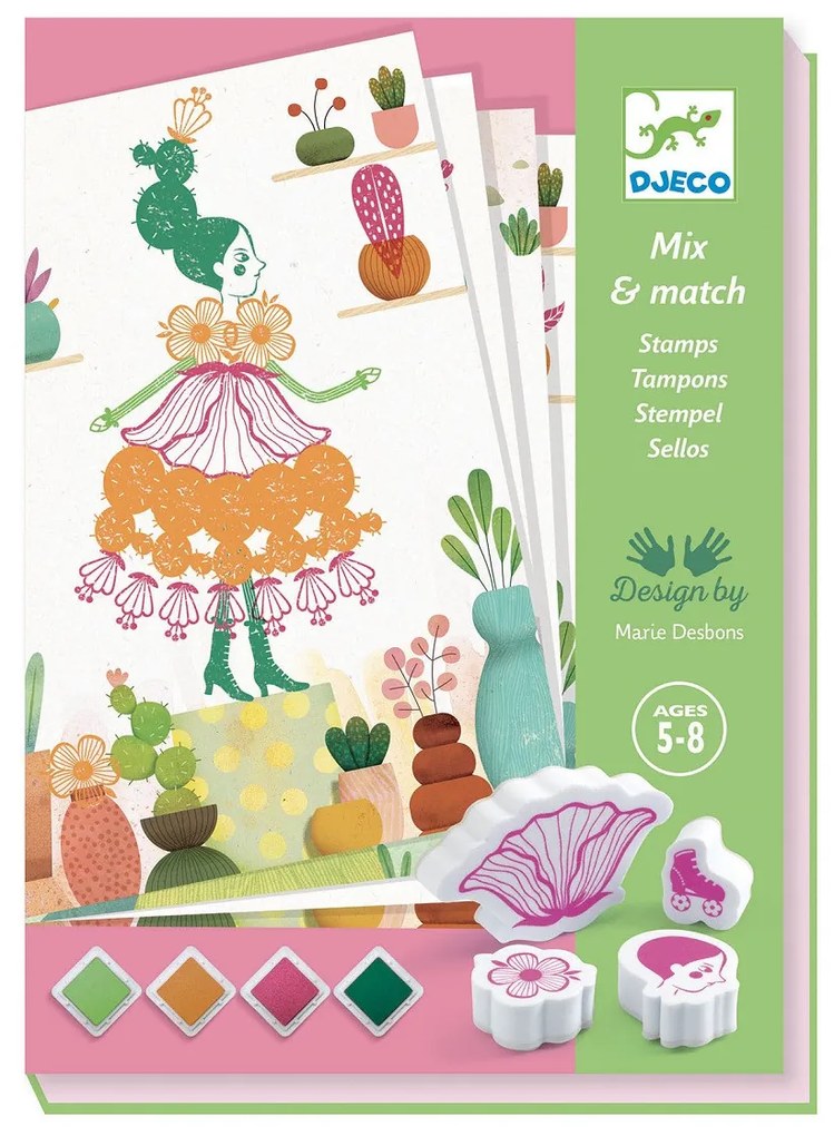 Gioco d'arte - timbri e ragazze dei fiori