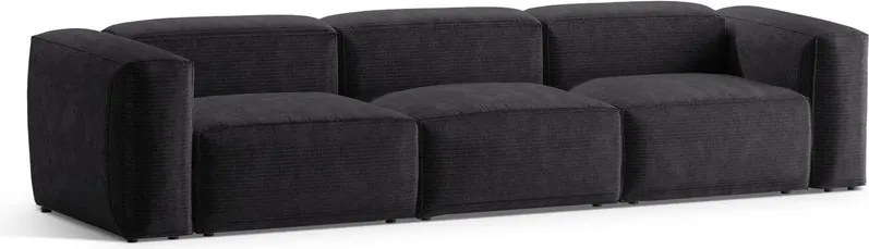 Divano grigio scuro con rivestimento in velluto a coste 364 cm Bergamo – Cosmopolitan Design